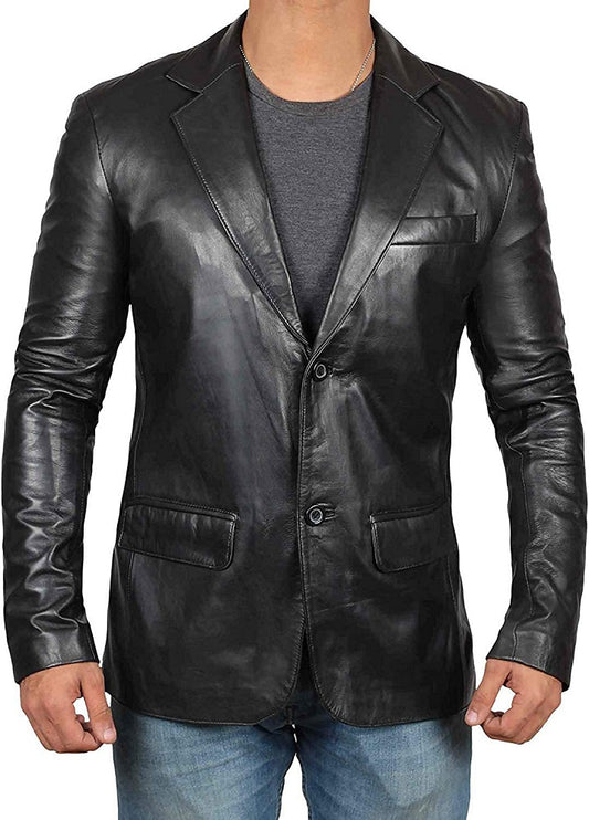 Men Genuine Leather Blazer Sport Coat 50 SkinOutfit