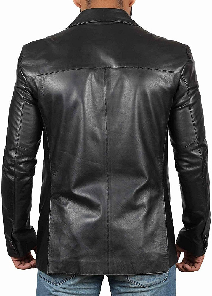Men Genuine Leather Blazer Sport Coat 50 SkinOutfit