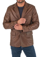 Men Genuine Leather Blazer Sport Coat 53 SkinOutfit