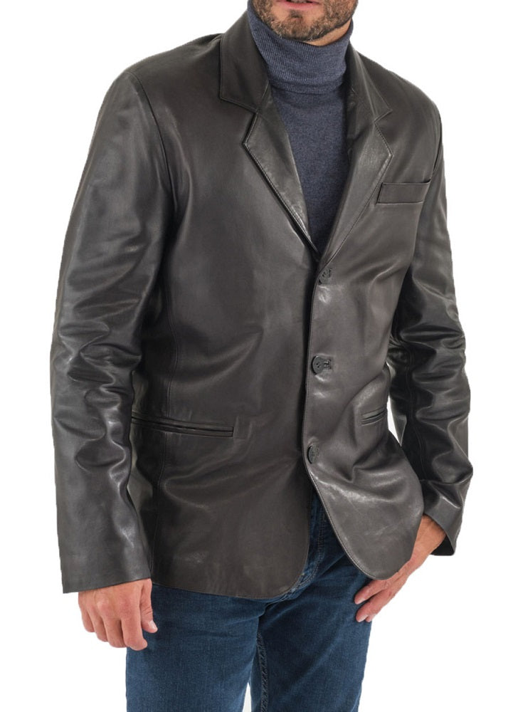 Men Genuine Leather Blazer Sport Coat 54 SkinOutfit