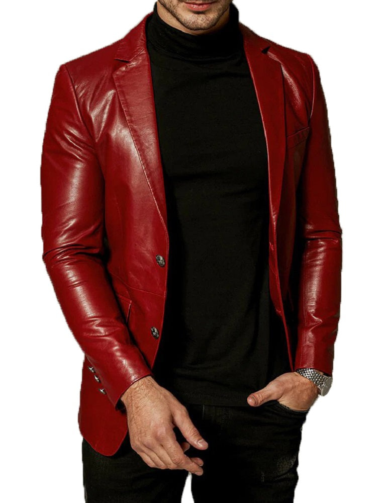 Men Genuine Leather Blazer Sport Coat 58 SkinOutfit