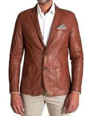 Men Genuine Leather Blazer Sport Coat 60 SkinOutfit