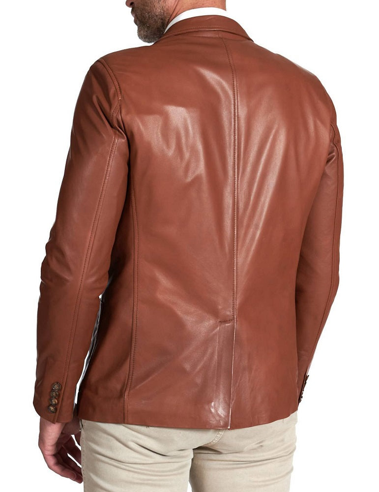 Men Genuine Leather Blazer Sport Coat 60 SkinOutfit