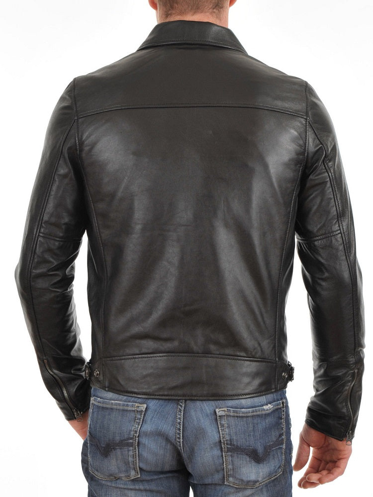 Men Lambskin Genuine Leather Jacket MJ 04 freeshipping - SkinOutfit