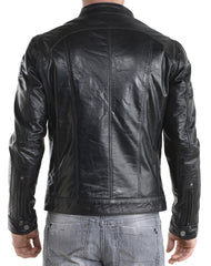 Men Lambskin Genuine Leather Jacket MJ 07 freeshipping - SkinOutfit