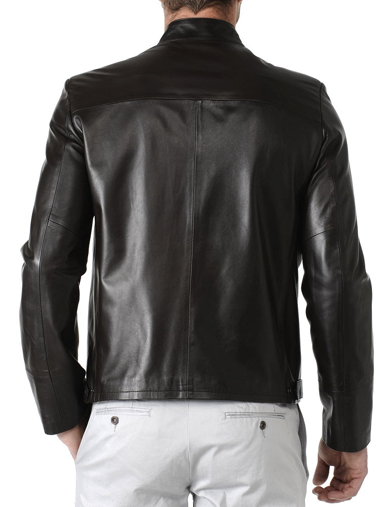 Men Lambskin Genuine Leather Jacket MJ 08 freeshipping - SkinOutfit