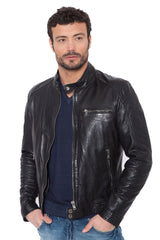 Men Genuine Leather Jacket MJ101 freeshipping - SkinOutfit