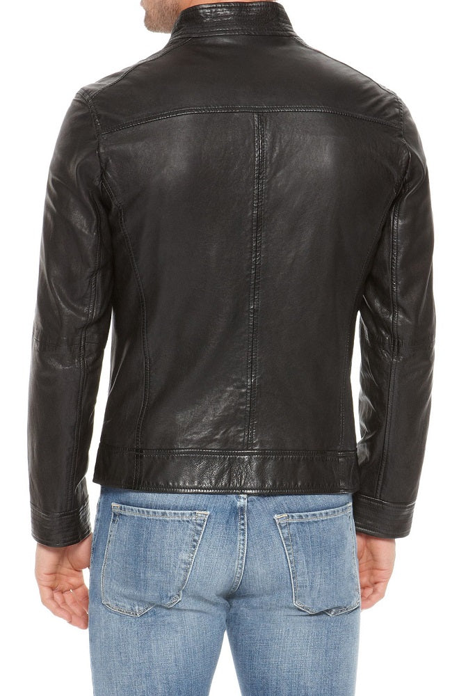 Men Lambskin Genuine Leather Jacket MJ103 freeshipping - SkinOutfit