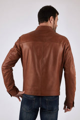 Men Genuine Leather Jacket MJ103 freeshipping - SkinOutfit