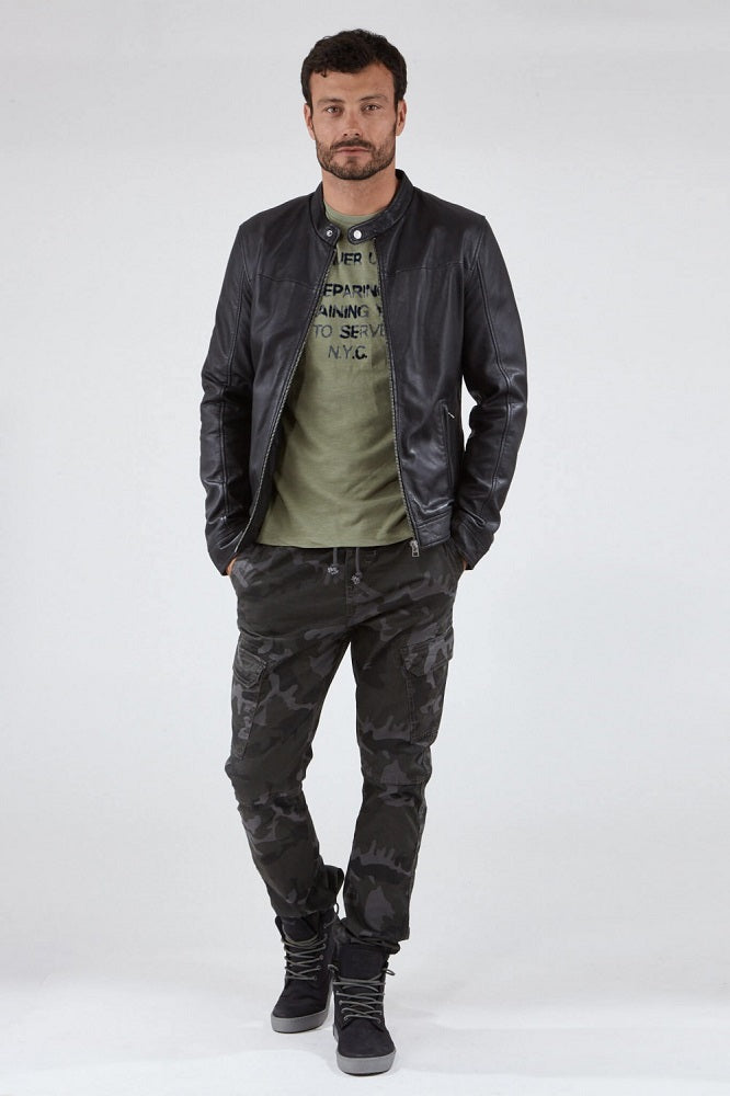 Men Genuine Leather Jacket MJ105 freeshipping - SkinOutfit