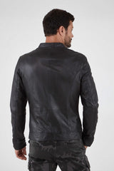 Men Genuine Leather Jacket MJ105 freeshipping - SkinOutfit