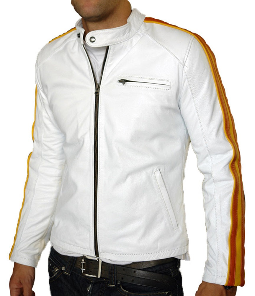 Men Lambskin Genuine Leather Jacket MJ106 freeshipping - SkinOutfit