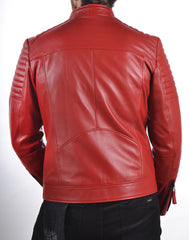 Men Lambskin Genuine Leather Jacket MJ107 SkinOutfit