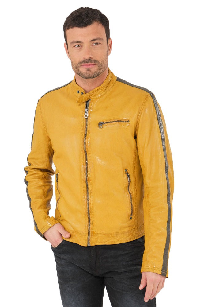 Men Genuine Leather Jacket MJ108 freeshipping - SkinOutfit
