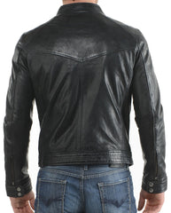Men Lambskin Genuine Leather Jacket MJ 10 freeshipping - SkinOutfit