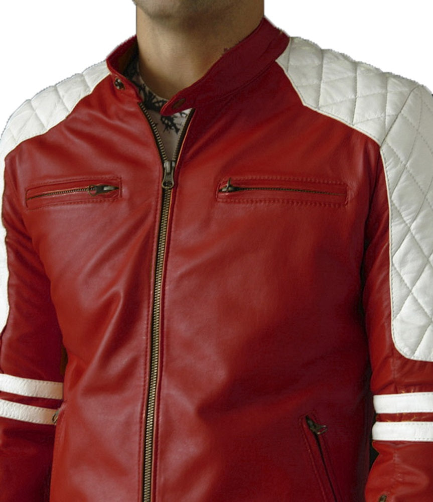 Men Lambskin Genuine Leather Jacket MJ110 freeshipping - SkinOutfit
