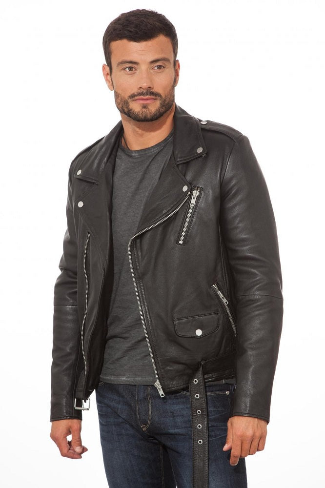 Men Genuine Leather Jacket MJ111 SkinOutfit