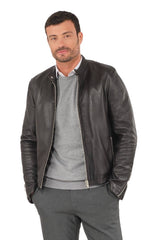 Men Genuine Leather Jacket MJ112 freeshipping - SkinOutfit