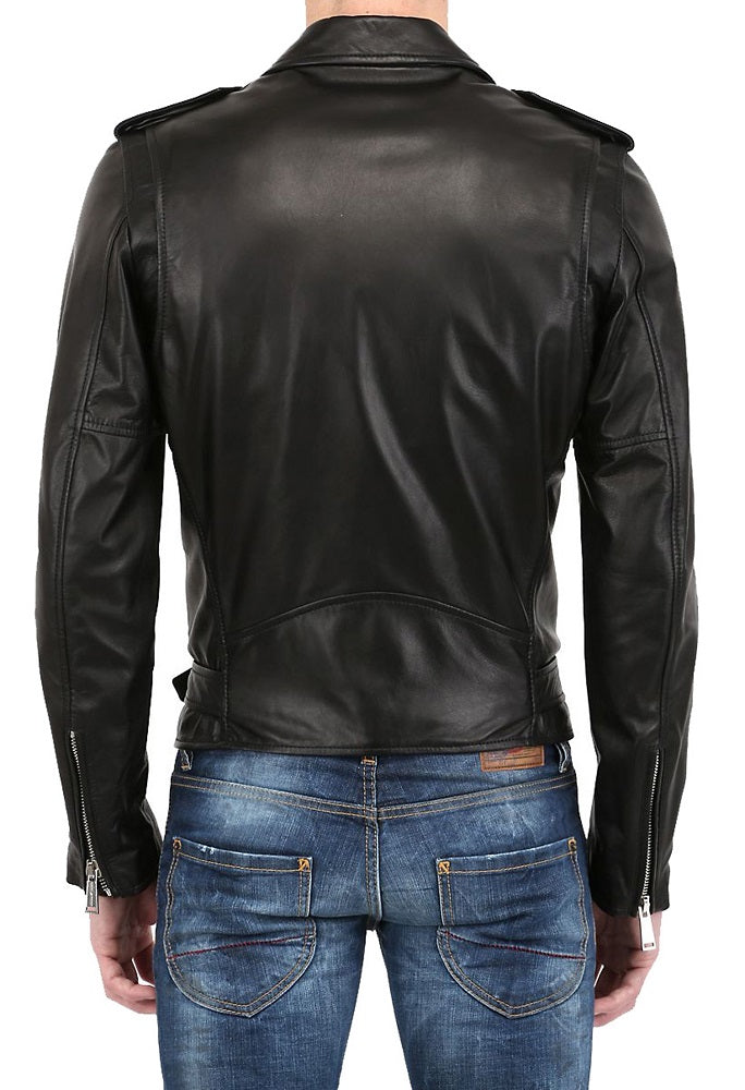 Men Lambskin Genuine Leather Jacket MJ112 freeshipping - SkinOutfit