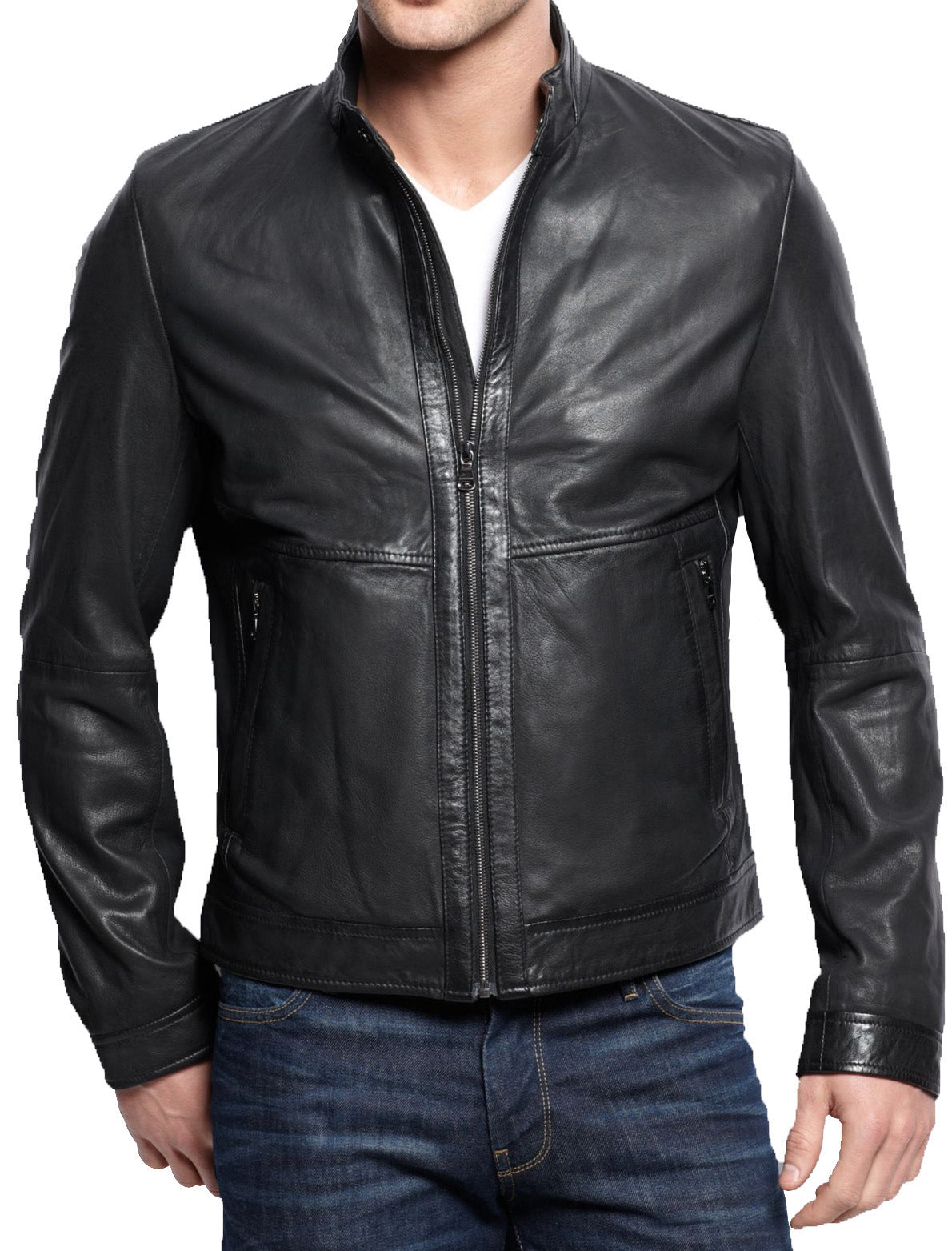 Men Lambskin Genuine Leather Jacket MJ113 SkinOutfit