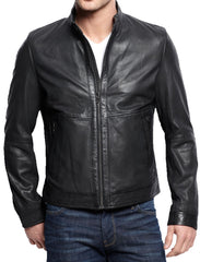 Men Lambskin Genuine Leather Jacket MJ113 SkinOutfit