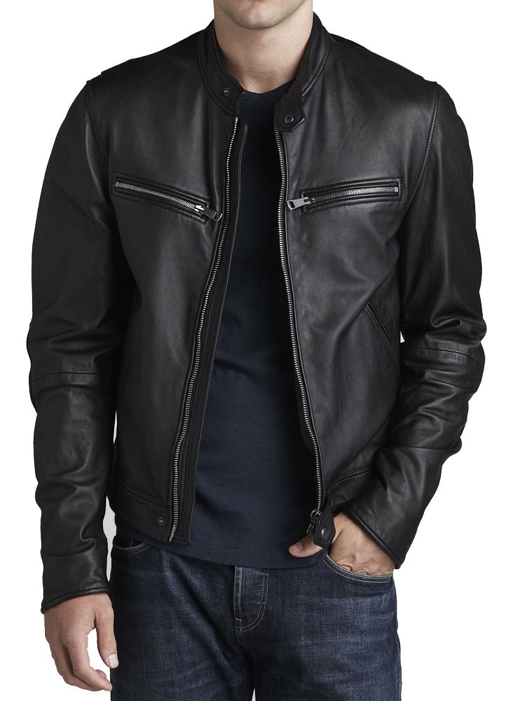 Men Lambskin Genuine Leather Jacket MJ114 freeshipping - SkinOutfit