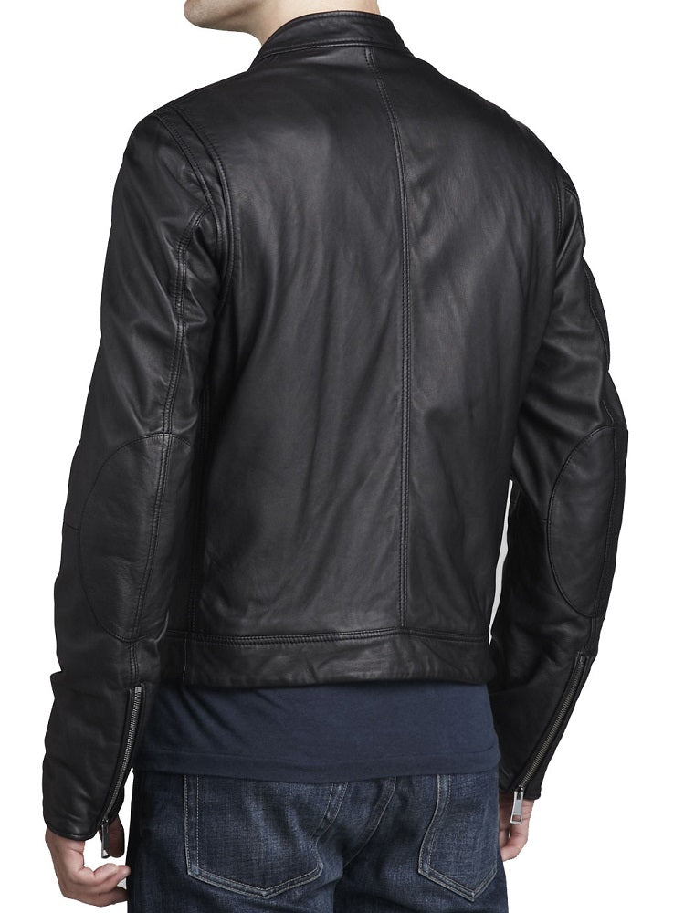 Men Lambskin Genuine Leather Jacket MJ114 freeshipping - SkinOutfit