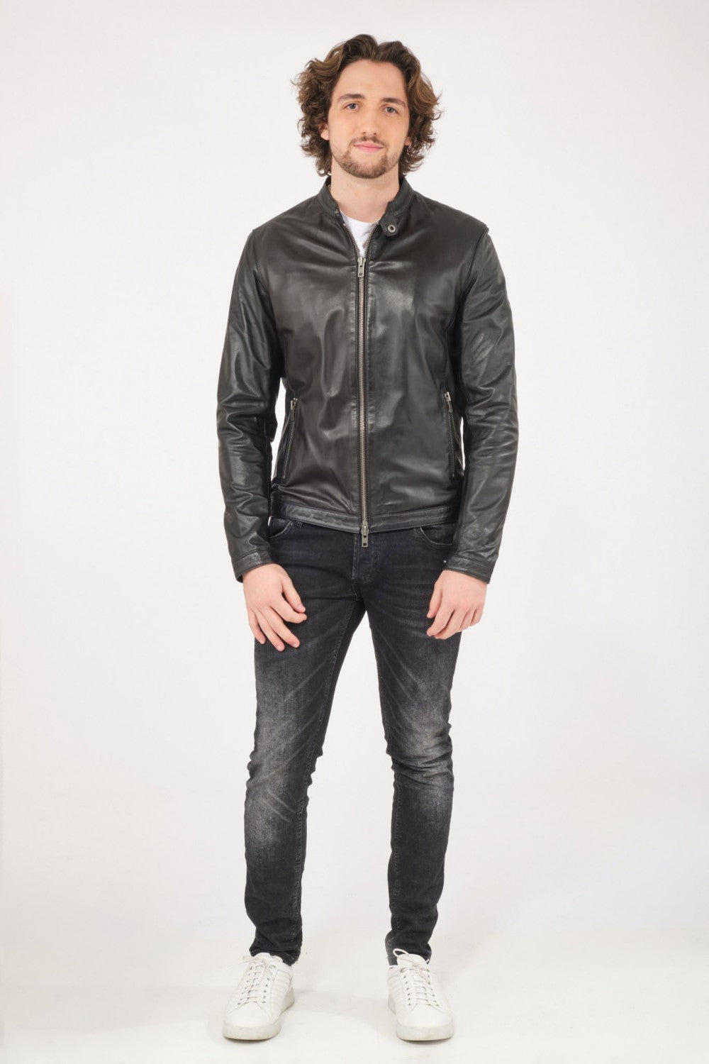 Men Genuine Leather Jacket MJ115 freeshipping - SkinOutfit