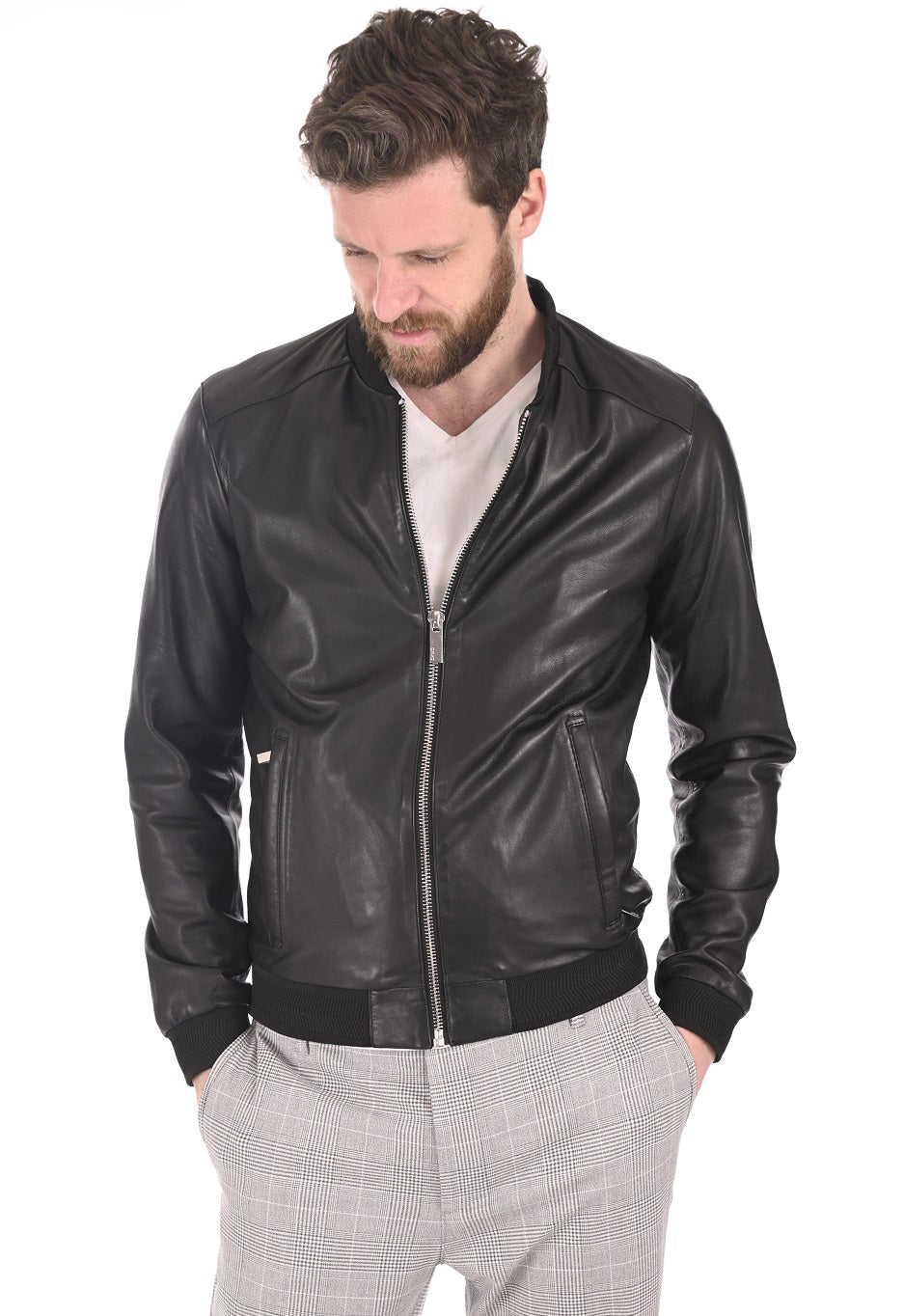 Men Genuine Leather Jacket MJ116 SkinOutfit