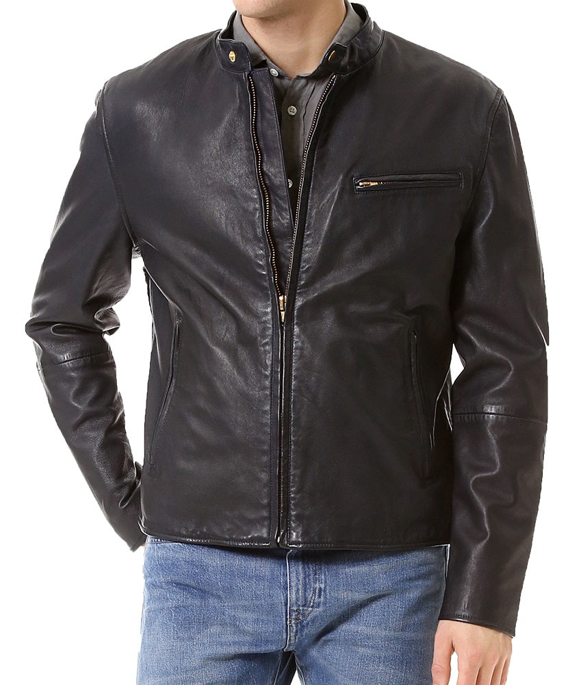 Men Lambskin Genuine Leather Jacket MJ116 freeshipping - SkinOutfit