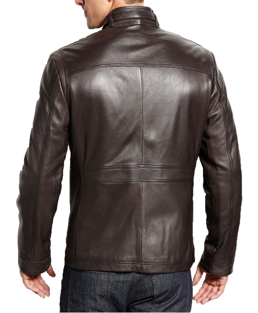 Men Lambskin Genuine Leather Jacket MJ117 freeshipping - SkinOutfit