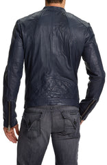 Men Lambskin Genuine Leather Jacket MJ120 freeshipping - SkinOutfit