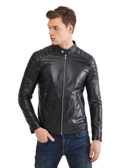 Men Genuine Leather Jacket MJ126 freeshipping - SkinOutfit