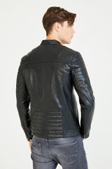 Men Genuine Leather Jacket MJ128 freeshipping - SkinOutfit