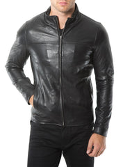 Men Lambskin Genuine Leather Jacket MJ134 freeshipping - SkinOutfit