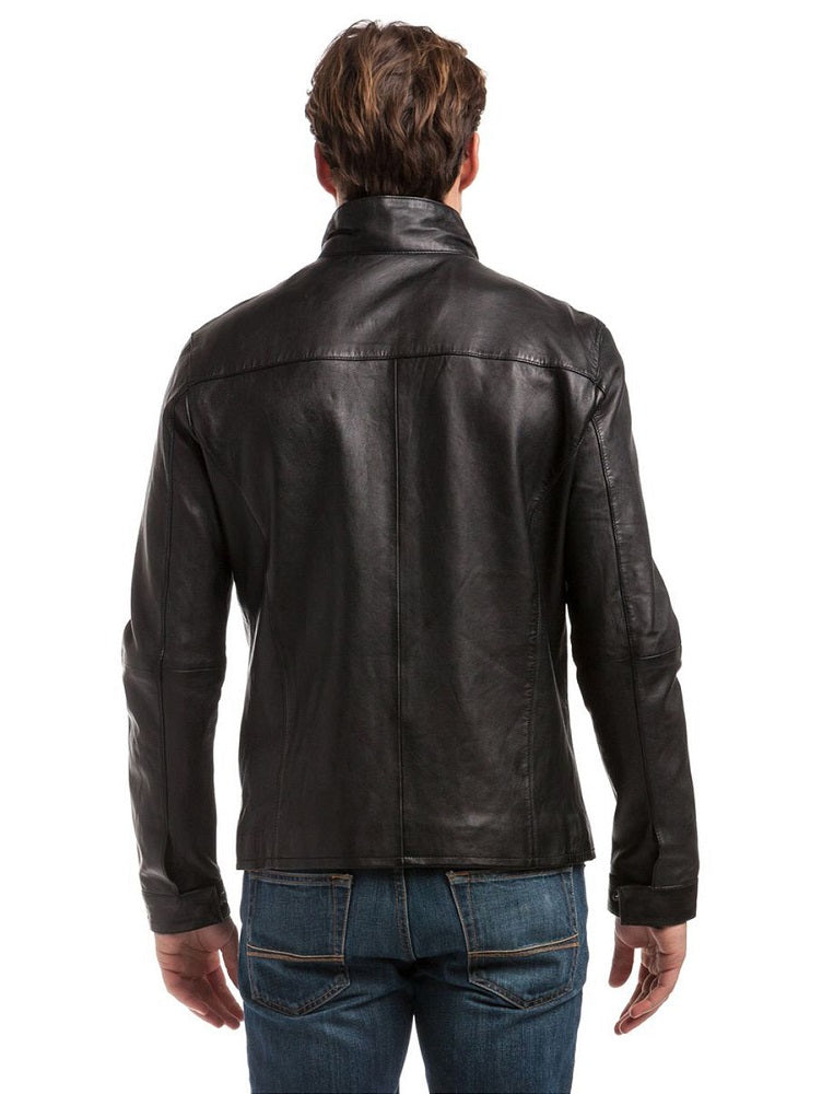 Men Genuine Leather Jacket MJ134 freeshipping - SkinOutfit