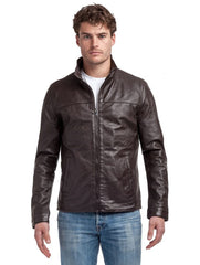 Men Genuine Leather Jacket MJ135 freeshipping - SkinOutfit