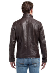 Men Genuine Leather Jacket MJ135 freeshipping - SkinOutfit