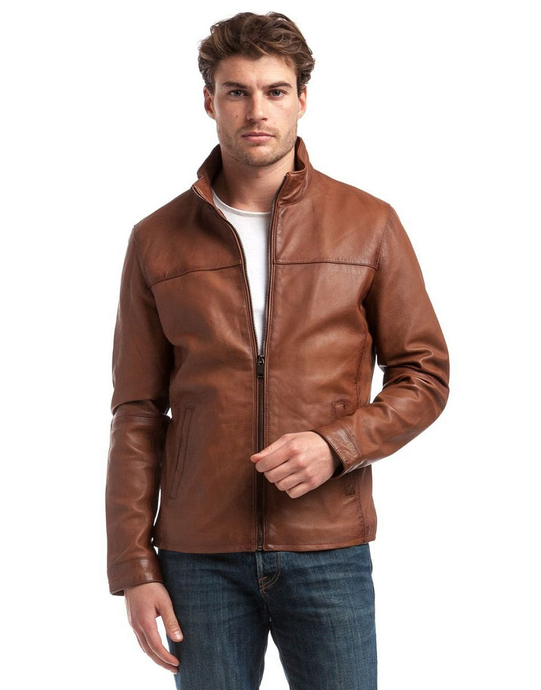 Men Genuine Leather Jacket MJ136 freeshipping - SkinOutfit