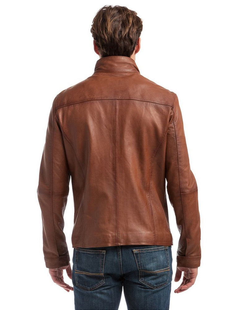 Men Genuine Leather Jacket MJ136 freeshipping - SkinOutfit