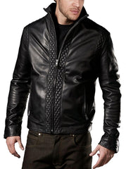 Men Lambskin Genuine Leather Jacket MJ138 freeshipping - SkinOutfit