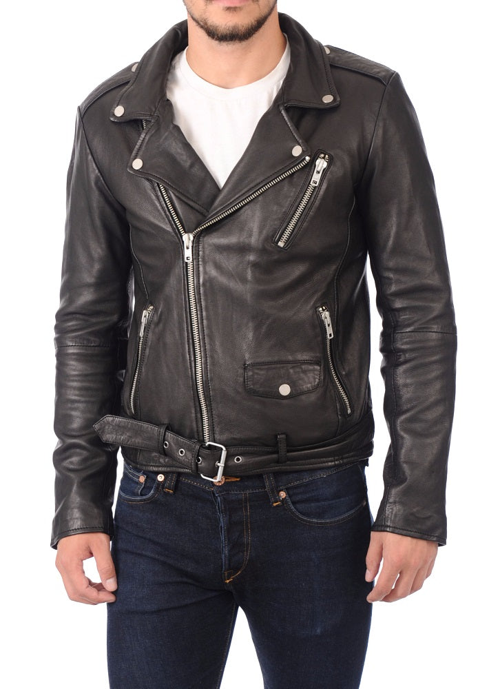 Men Lambskin Genuine Leather Jacket MJ140 freeshipping - SkinOutfit