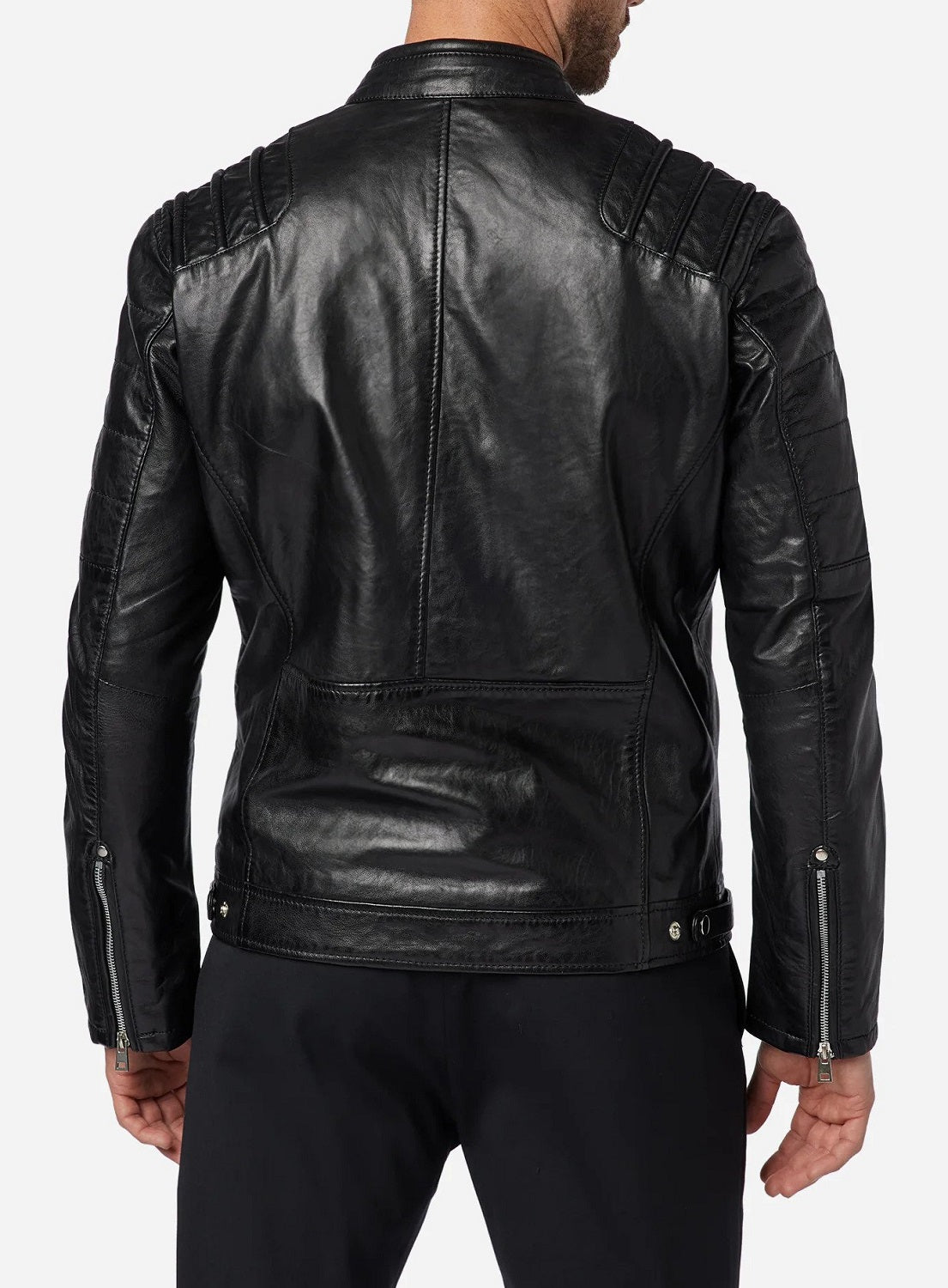 Men Lambskin Genuine Leather Jacket MJ142 SkinOutfit