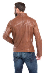 Men Genuine Leather Jacket MJ142 freeshipping - SkinOutfit