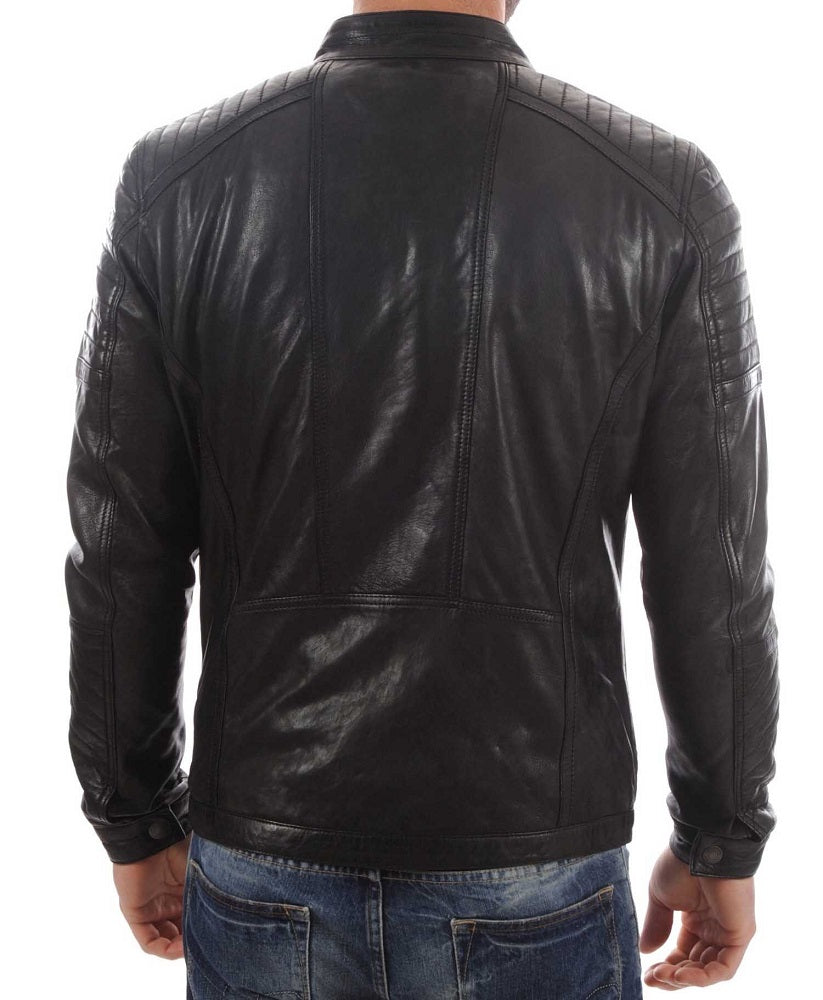 Men Lambskin Genuine Leather Jacket MJ145 freeshipping - SkinOutfit