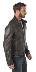 Men Genuine Leather Jacket MJ145 freeshipping - SkinOutfit