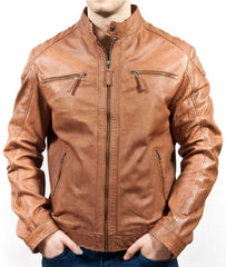 Men Lambskin Genuine Leather Jacket MJ147 freeshipping - SkinOutfit