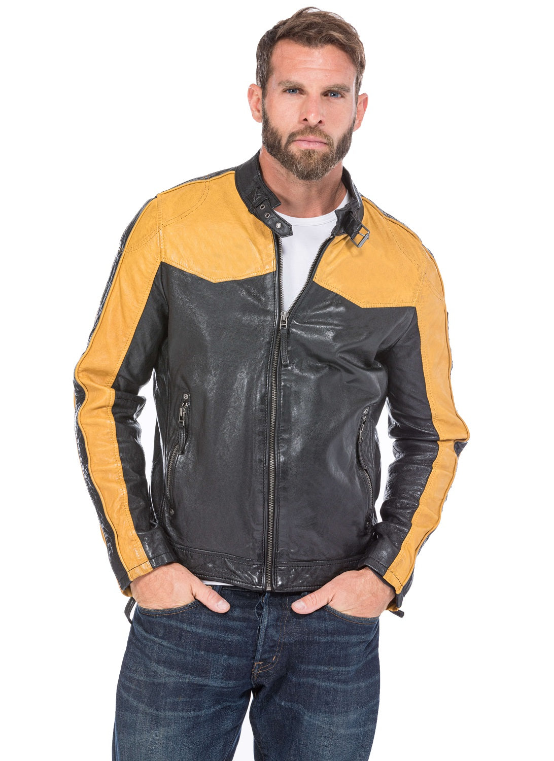 Men Genuine Leather Jacket MJ148 SkinOutfit
