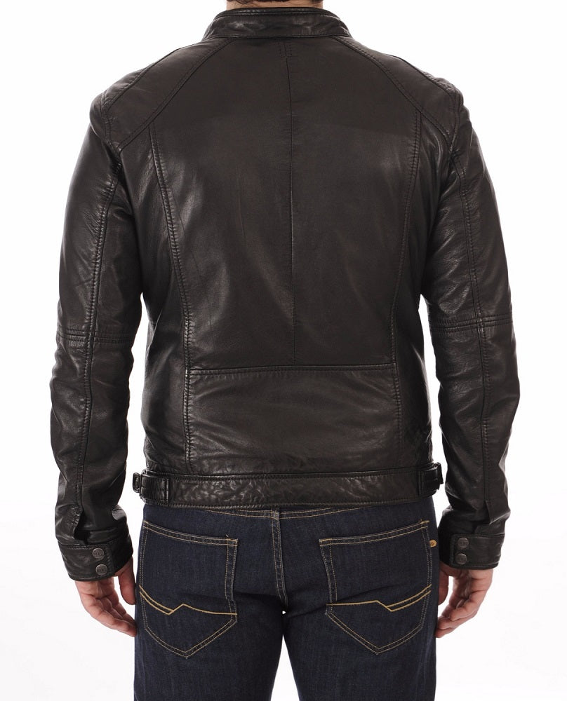 Men Lambskin Genuine Leather Jacket MJ149 freeshipping - SkinOutfit