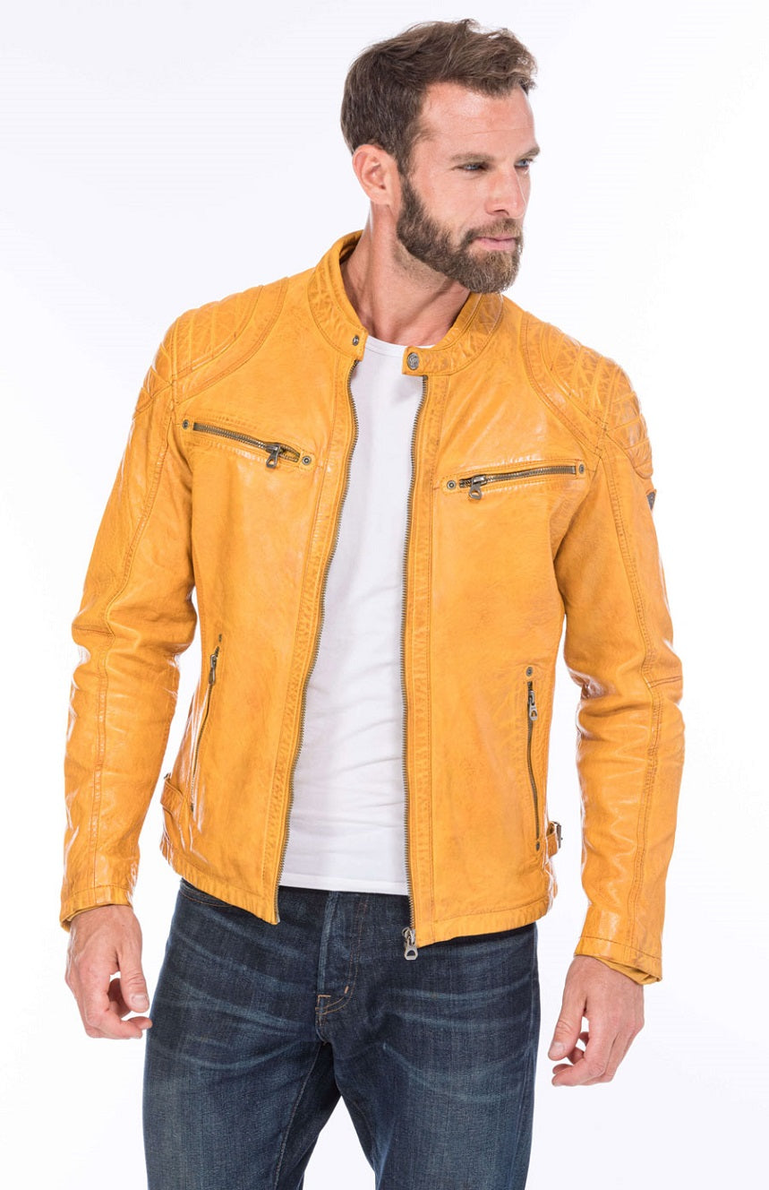 Men Genuine Leather Jacket MJ149 freeshipping - SkinOutfit